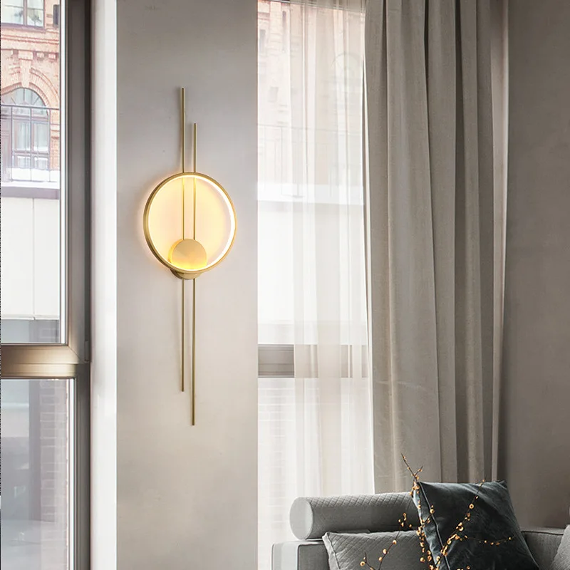 Nordic Long Copper LED Wall Lamp 3
