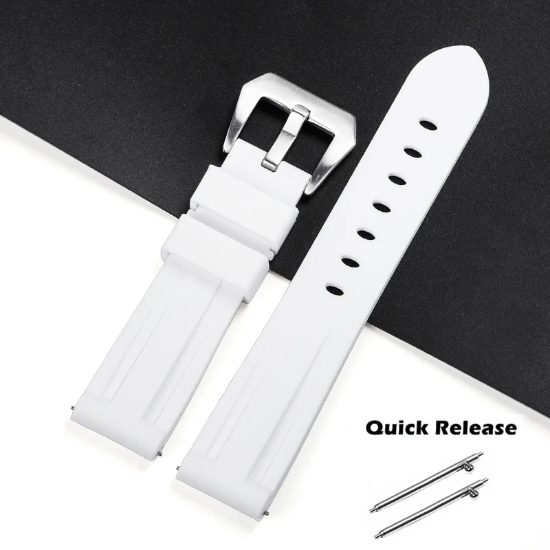 Versatile Quick Release Silicone Wristband - Sporty Style Strap (20-26mm)