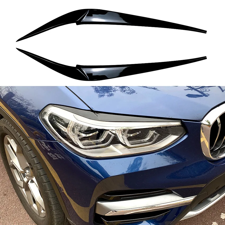 

Car Front Head Light Headlamp Eyelid Cover Trim Headlight Eyebrow Stickers For BMW X3 X4 G01 G02 2018 2019 2020 2021 2022