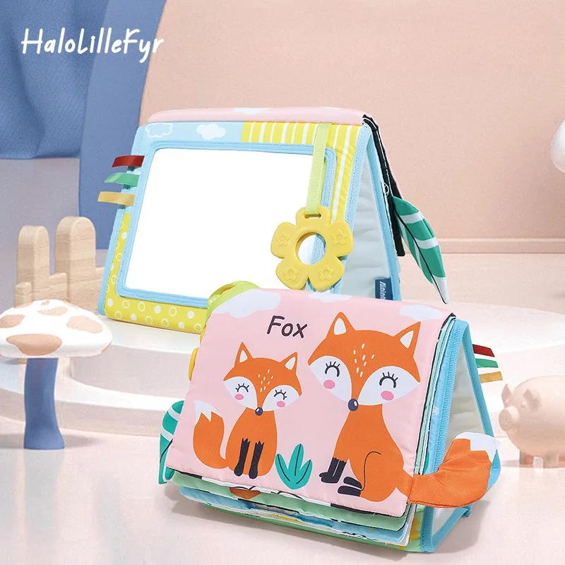 

Tummy Time Floor Mirror for Babies Soft Desk Calendar Album Cloth Book Toddler Sensory Development Montessori Toys Newborn Gifts