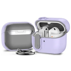 Sand Stone Shockproof Protective Case with Secure Lock - Galaxy Buds 3 (Purple)