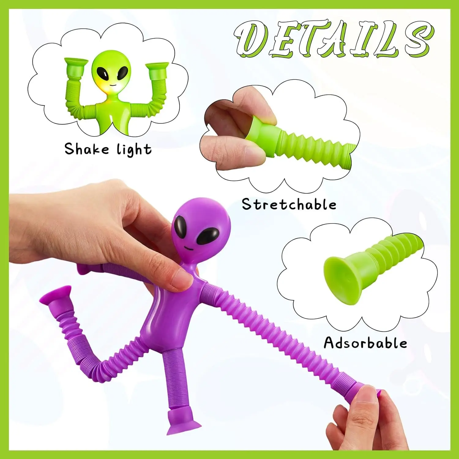Cartoon  extraterrestrial versatile telescopic tube toy fun new and unique puzzle decompression stretching tube 4