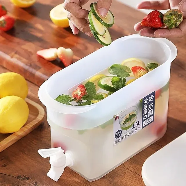 3.5L Large Capacity Cold Water Pitcher Cold Kettle with Faucet In Refrigerator Iced Beverage Dispenser Refrigerator and Spigot 3