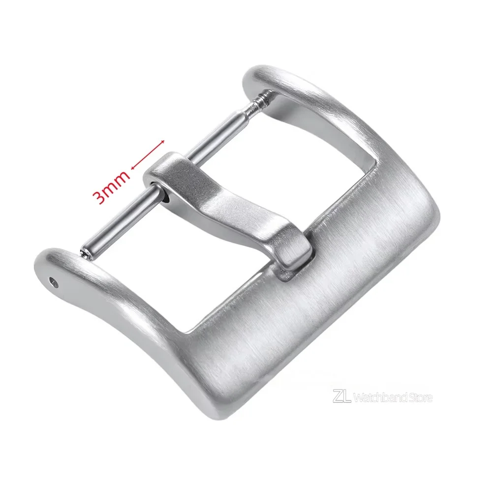 Elegant Metal Buckle for Watch Bands - Polished & Matte Finish in Silver & Black