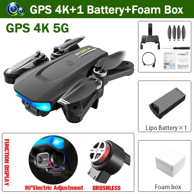 LSRC GPS RC Drone with 6K HD Camera UAV Quadcopter Aerial Photography Remote Control Quadrocopter Brushless Motor One Key Return