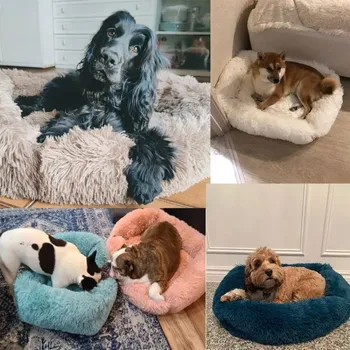 Plush Winter Rectangle Pet Bed 3