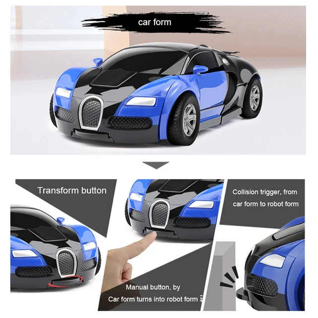 Transformation Mini 2 In 1 Car Robot Toy Anime Action Collision Transforming Model Deformation Vehicles Toy Gift for Children 4