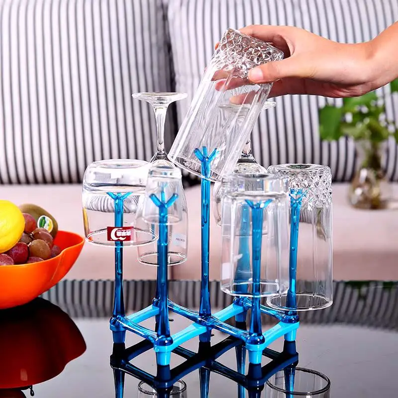Foldable Home Glass Cup Rack Water Mug Draining Drying Organizer Drain Holder Stand Seven Cups 1 Pc Cup Storage Holder