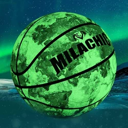 Outdoor Luminous Basketball Reflective Glowing Basketball Glowing in Dark Ball Night Light Ball Training Inflatable Basketball