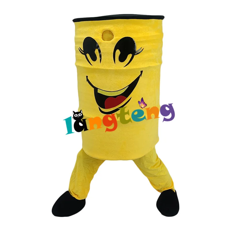 

1269 Business Customized Yellow Large Oil Drum Mascot Costume Cosplay Christmas Apparel For Adults
