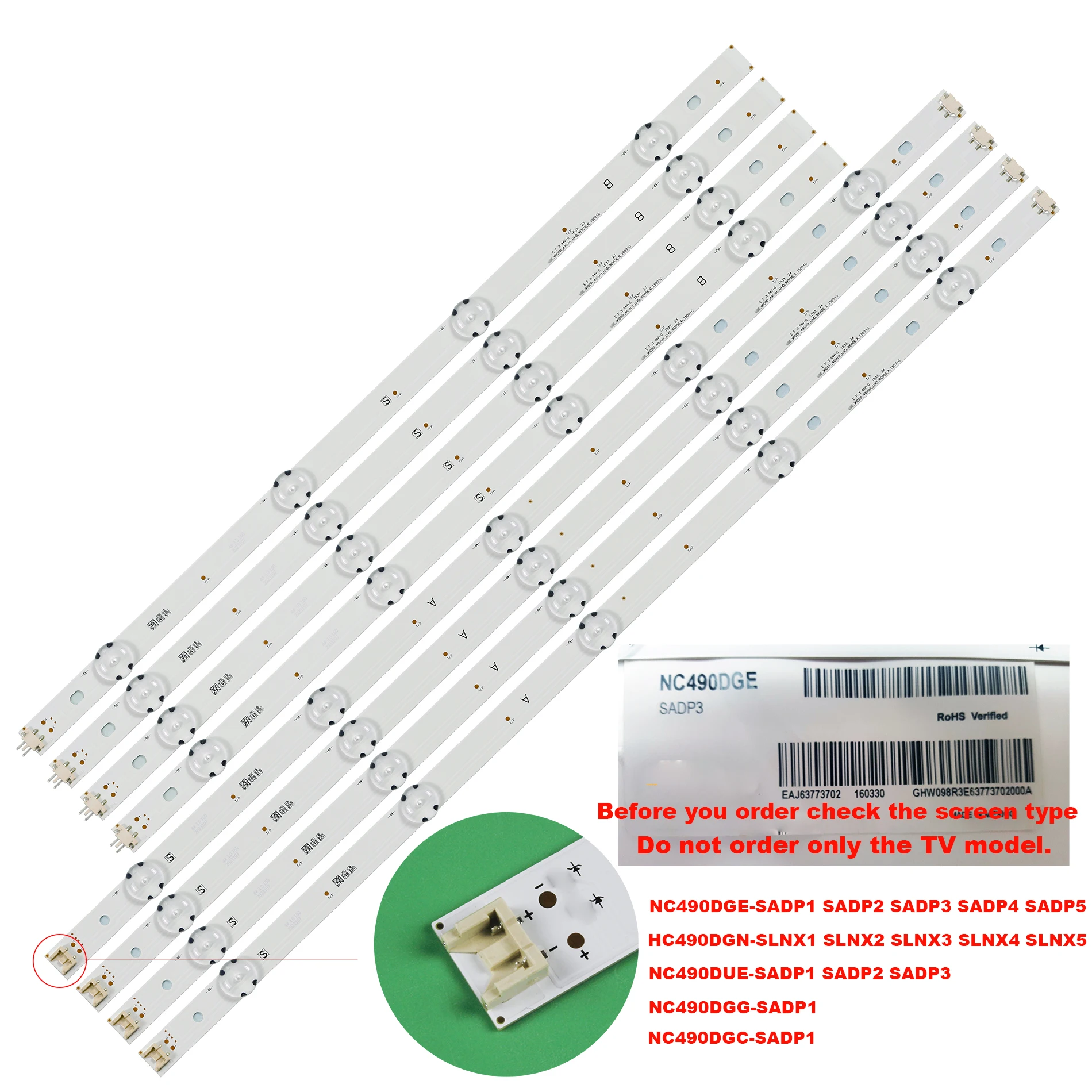 LED backlight strip for 49LF5500 49LF5100 49UH6030 49UF640V LGE_WICOP_49inch_UHD/FHD_REV05_A LGE_WICOP_49inch_UHD/FHD_REV05_B