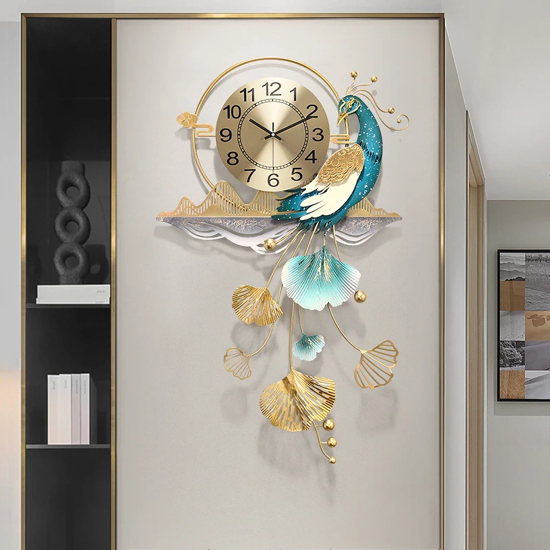 Metal Quartz Design Wall Clocks Hanging Living Room Luxury Hall Art