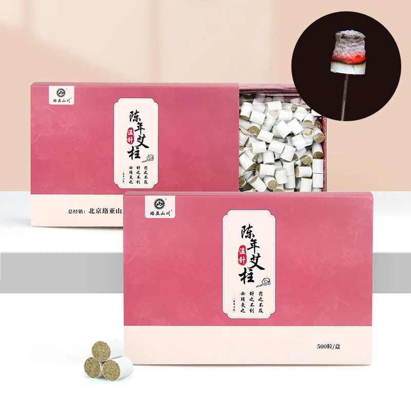 500 Moxa Rolls for Warm Needle Acupuncture with Anti-hot Foil Sheet Mini Needle Moxa Body Point Dredge Meridian Relieve Pain