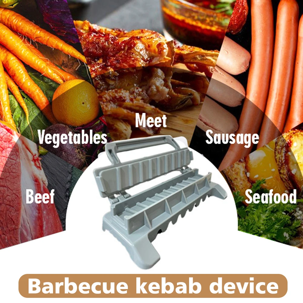 Single Row Kebab Maker Bbq Meat Skewer Machine Kebab Press Maker Reusable Plastic Bbq Skewer Preparation BBQ Tool