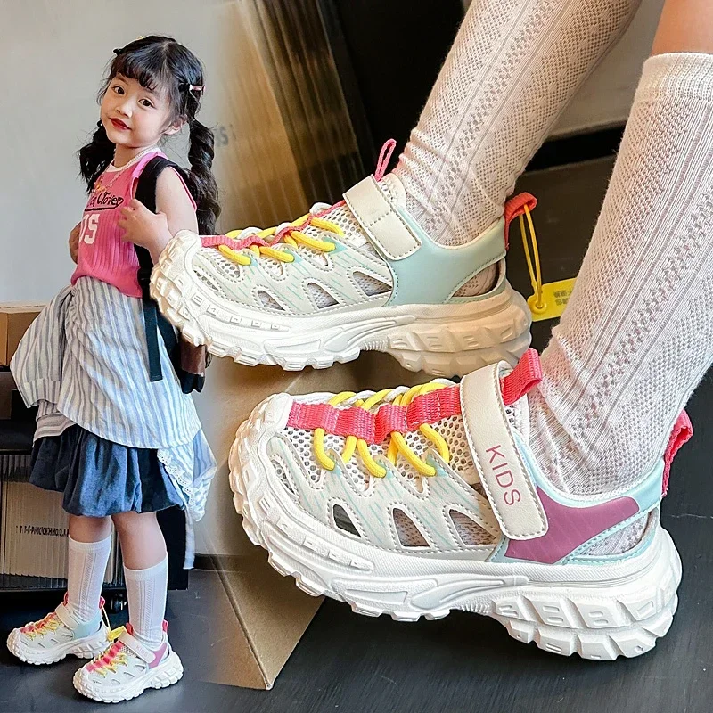 Breathable Mesh Kids Running Shoes Non Slip Summer