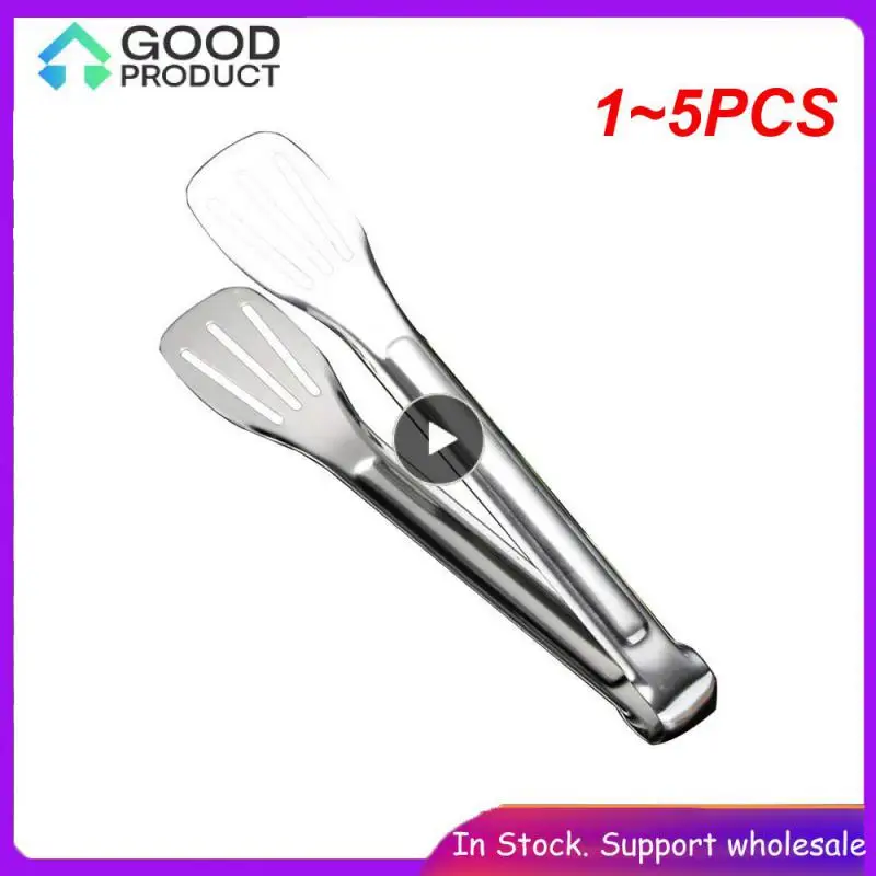 

1~5PCS Stainless Steel Food Tongs Non-Stick Serving Tongs Barbecue Tongs Anti Heat Bread Clip Salad Bread Serving Tong BBQ Tool