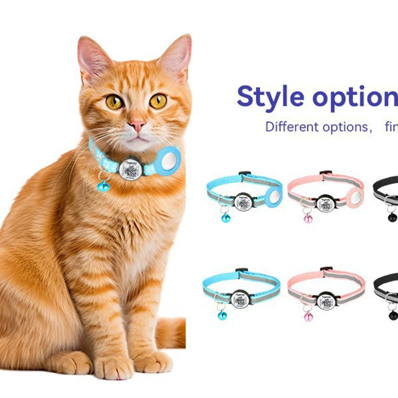 Airtag Case Collar For Cat Protective Cover Qr Code Collar Anti Lost Holder Dog Tracker Accessories Reflective With Bell anti lost tracker,anti lose tracker,item locator,anti lost locator