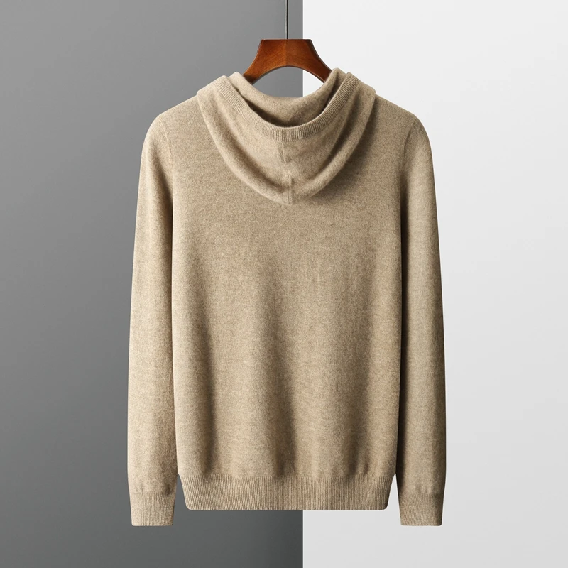 Men's female cashmere One-piece ready-to-wear Hoodie 100% Merino Wool Knitted Sweatshirt Autumn Winter Casual Large Top Long 2