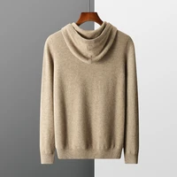 Men's female cashmere One-piece ready-to-wear Hoodie 100% Merino Wool Knitted Sweatshirt Autumn Winter Casual Large Top Long 2