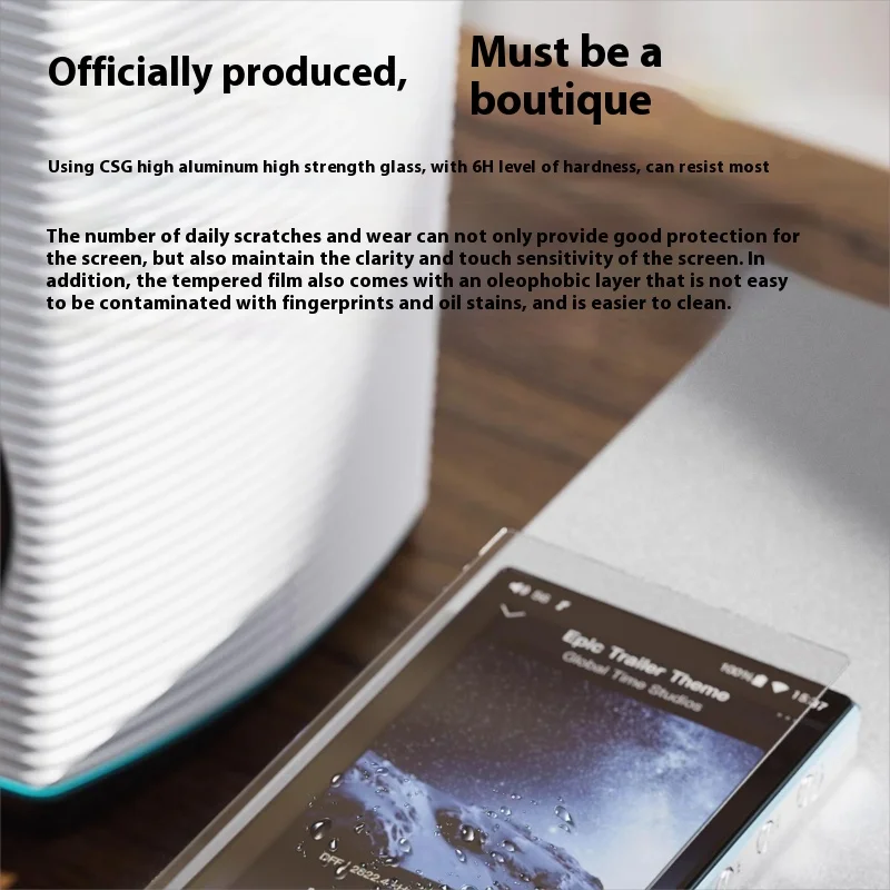 FiiO SF-JM21 Player Tempered Film Self Contained Hydrophobic Layer 6H Hardness Wear Resistant JM21 Player Protective Film