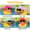 Rubber Duck Car Ornaments Duck Car Dashboard Decorations for Cool Car Accessories with Cowboy Hat Necklace and Sunglasses 4