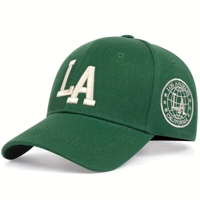 Unisex La Letter Embroidery Baseball Caps Spring and Autumn Outdoor Adjustable Casual Hats Sunscreen Hat Sports & Entertainment