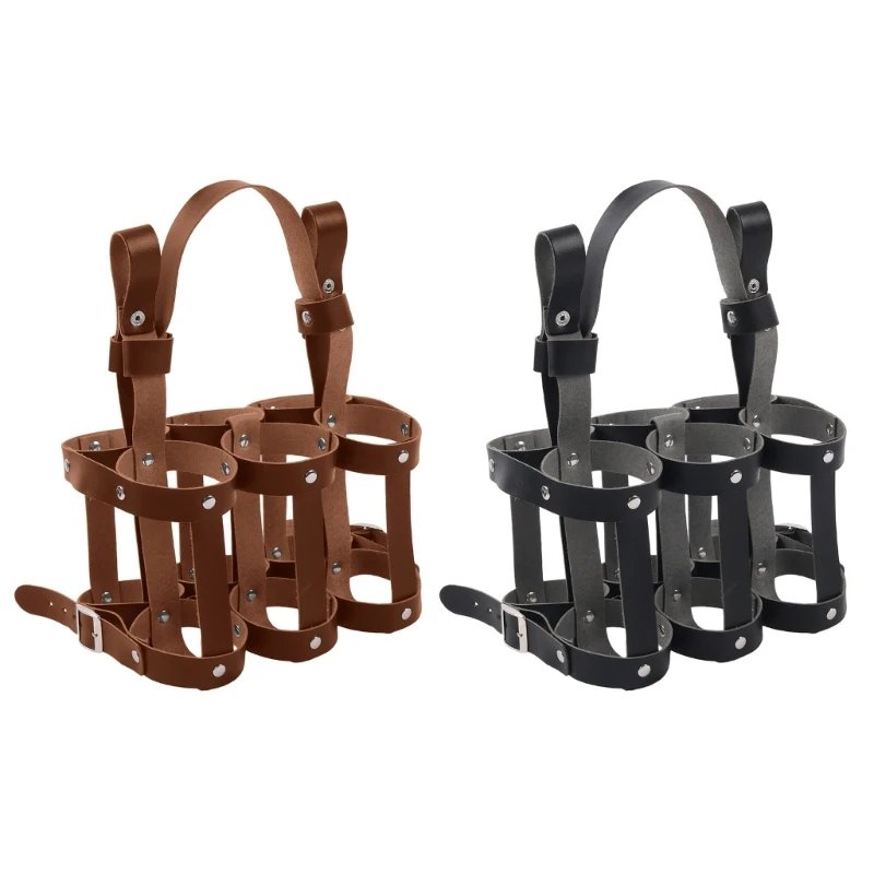 

Кожаный переносчик для пива для велосипедов вмещает 6 бутылок Перевозчик для пивных бутылок с ручкой