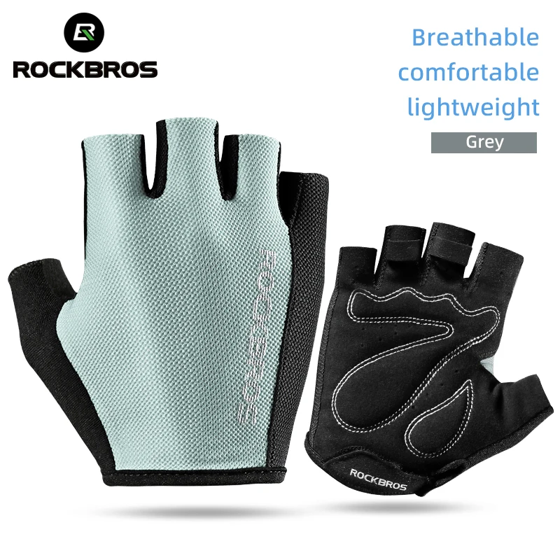 ROCKBROS Bike Gloves Half Finger Summer Breathable Anti-slip SBR Pad Shockproof MTB Road Bicycle Gloves Cycling Shorts Gloves 6