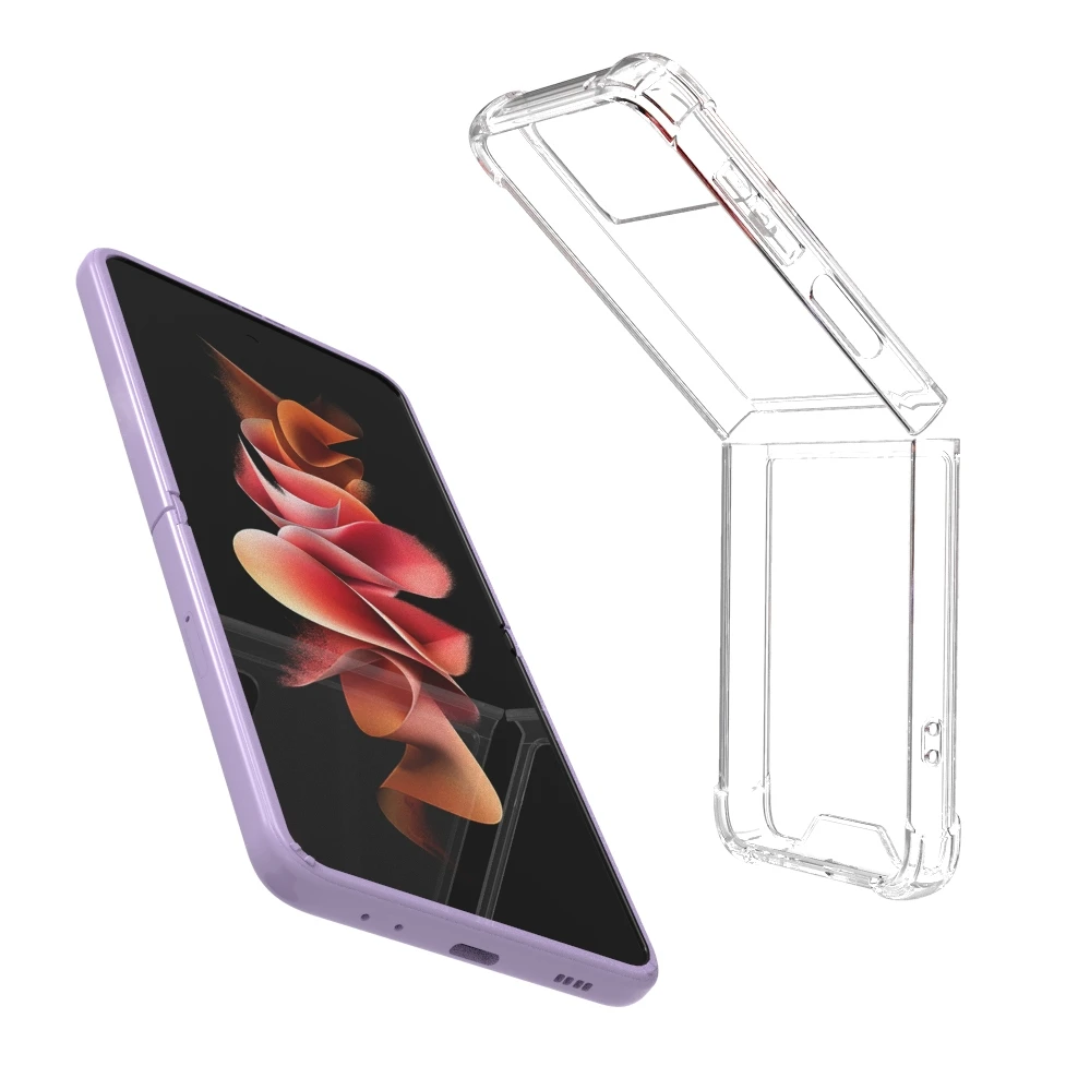 For Sumsung ZFlip3 Case Clear Luxury Soft tpu Protect Shell Cover For Samsung Galaxy Z Flip3 Z Flip 3 5G Case shockproof Coque case for samsung z flip 3