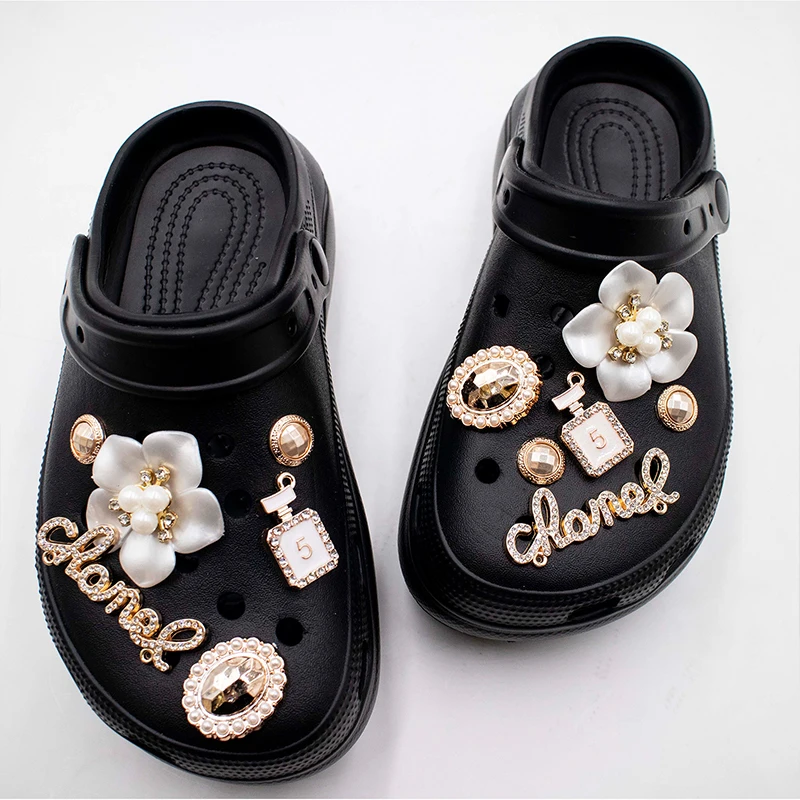 1 Set Jibz Crocs Charms Designer Bling Luxury Flower Perfume