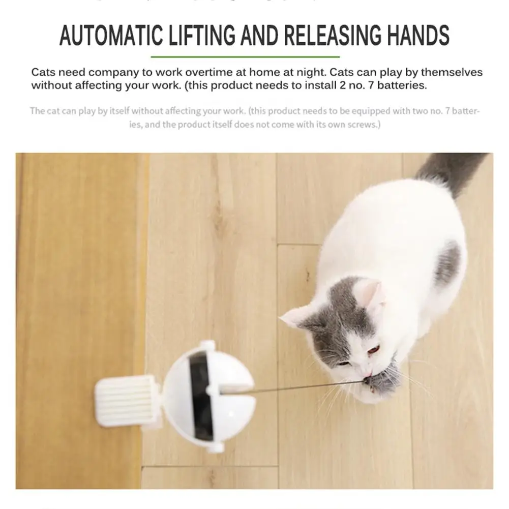 Cat Toys Teasing Stick Electric Automatic Lifting Funny Hairy Ball Games Interactive Ball Toys Cat Accessories Pet Supplies