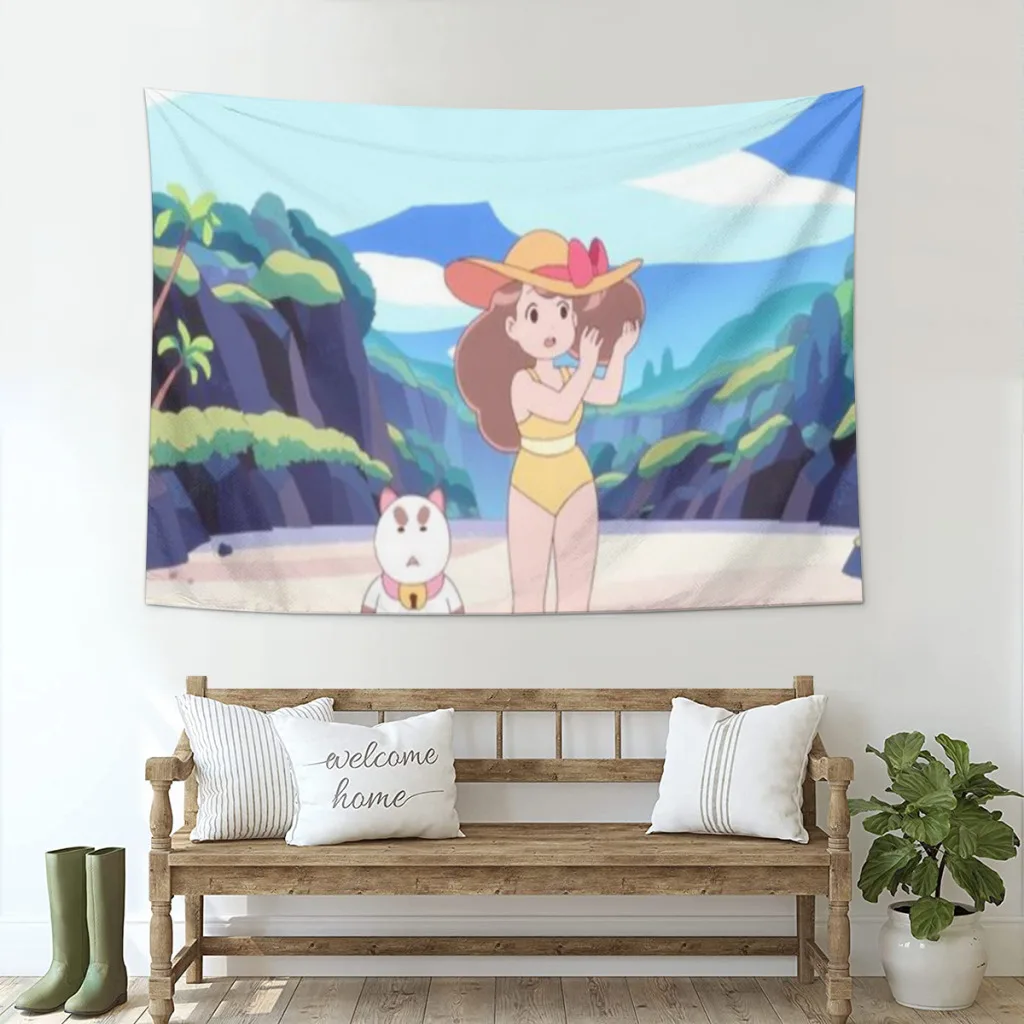 

Bee and Puppycat Cat Tapestry Room Ornaments Decoration Bedroom Wall Décor