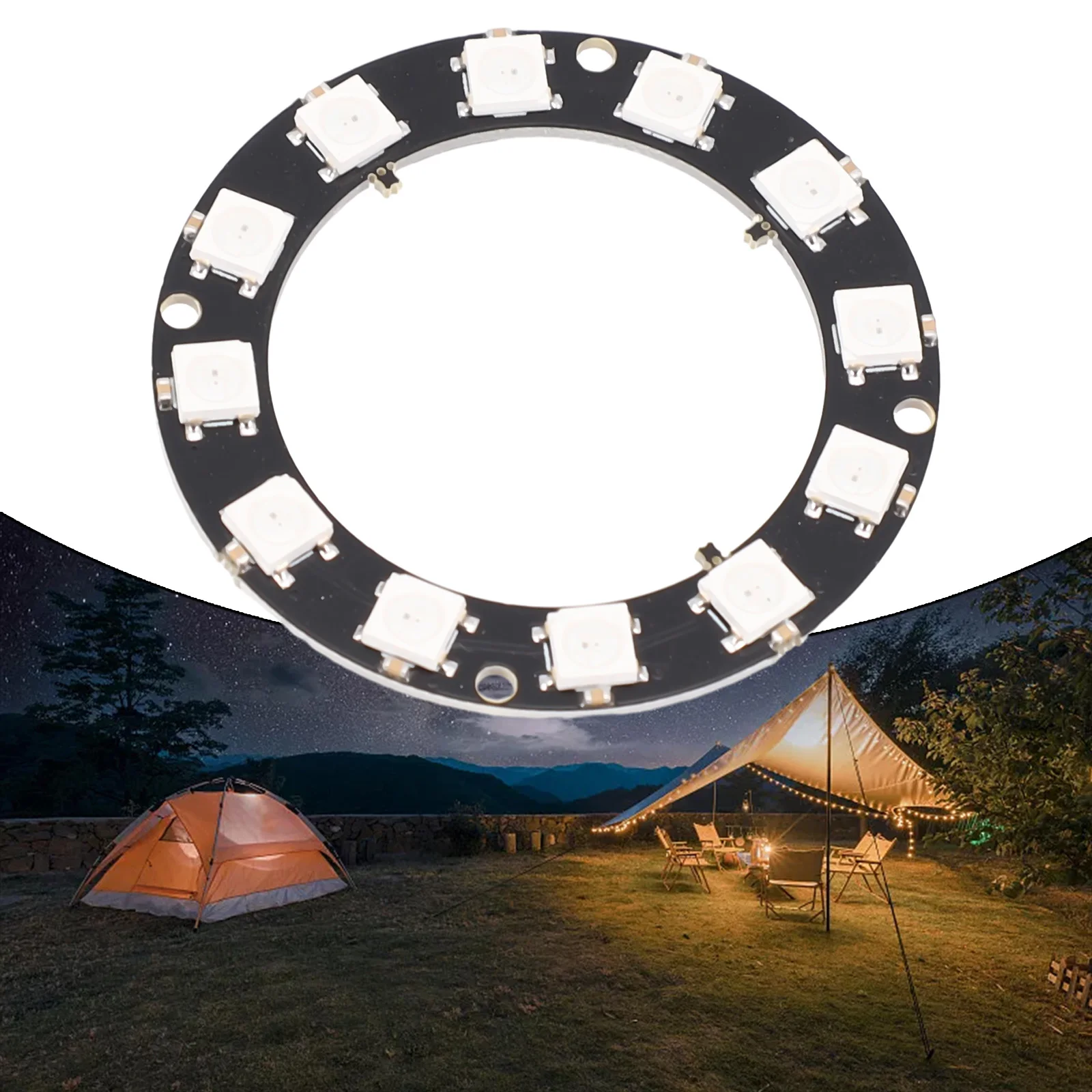 5V LED-Ring Individuell adressierbare RGB-LED - NeoPixel-Ring für WS2812 Vollfarb-Treiberlampe Tragbares Beleuchtungszubehör – Detail 16
