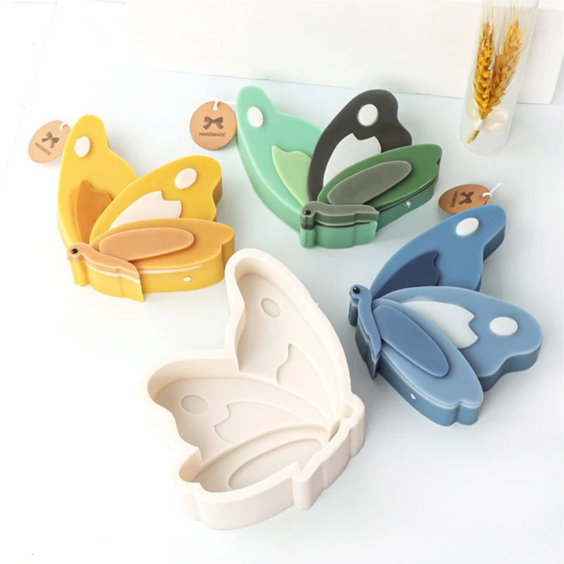 MXME Flat Butterfly Silicone Mold Handmade Soap Moulds for Candle Making