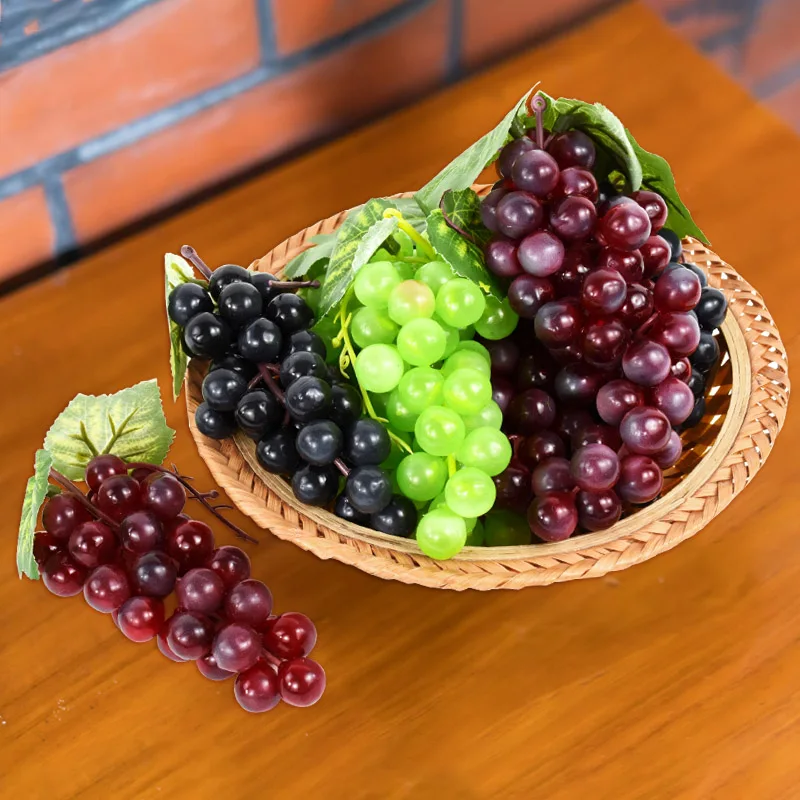 High Simulation Grape Plastic Fruit Fake Fruits Photo Props Artificial Grape Ornaments With PVC Material For Home Kitchen Decor
