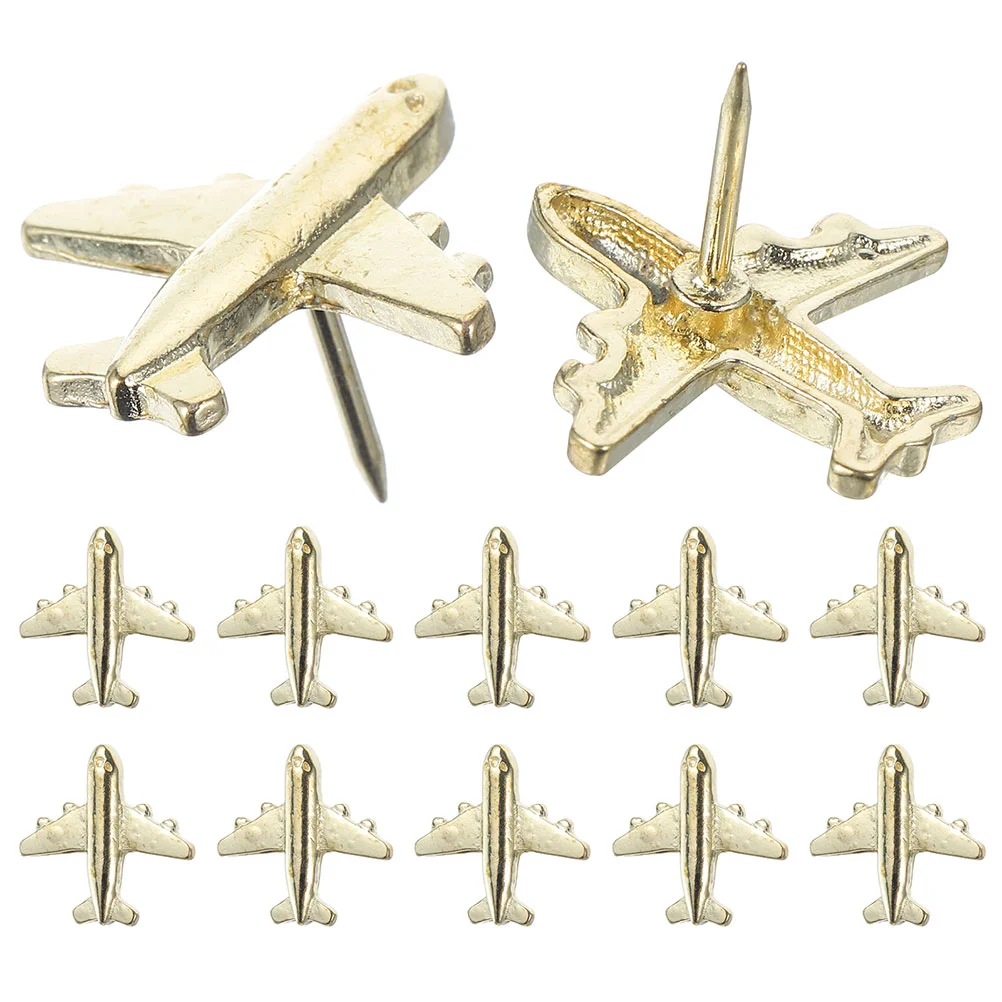 24 Pcs Airplane Thumbtack Decorative Tacks Airplane Shaped Pushpins Map Board