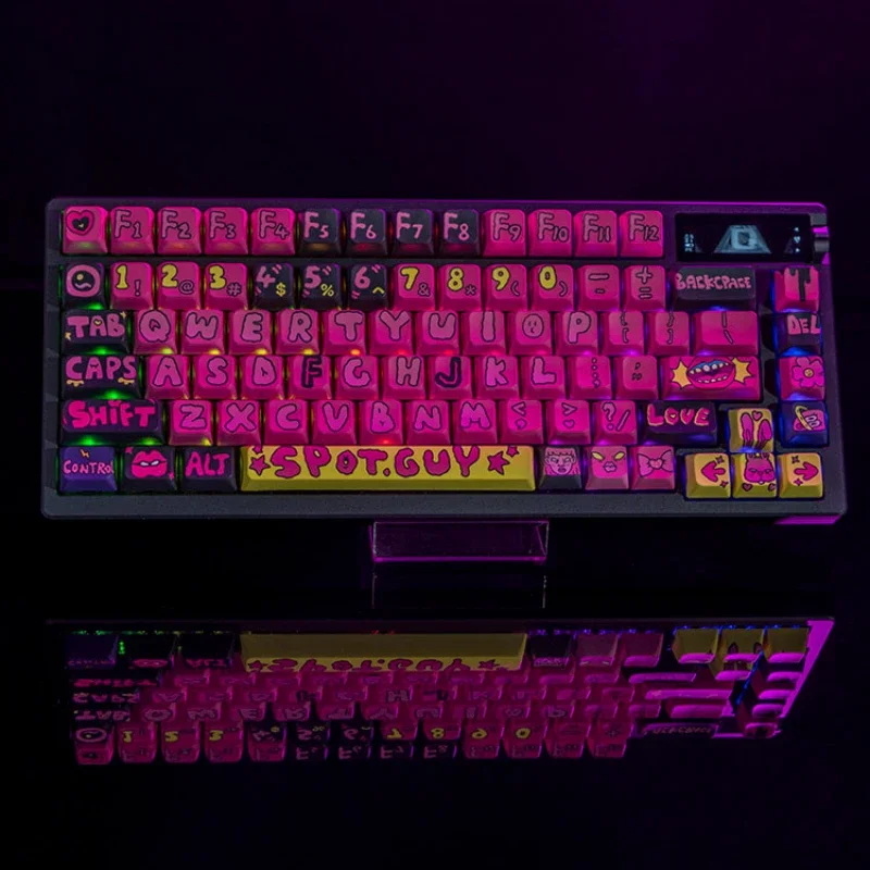 Echome-letras Grandes Keycaps Dye Subbed Keycaps Design Original Teclado Mecânico Graffiti Perfil Mda 130 Chaves Pbt