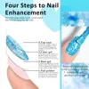 MEET ACROSS 7pcs Glitter Gel Nail Polish Set Nude Pink Reflective Soak Off UV Gel Kit Varnish Nail Supplies Manicure DIY Design 5