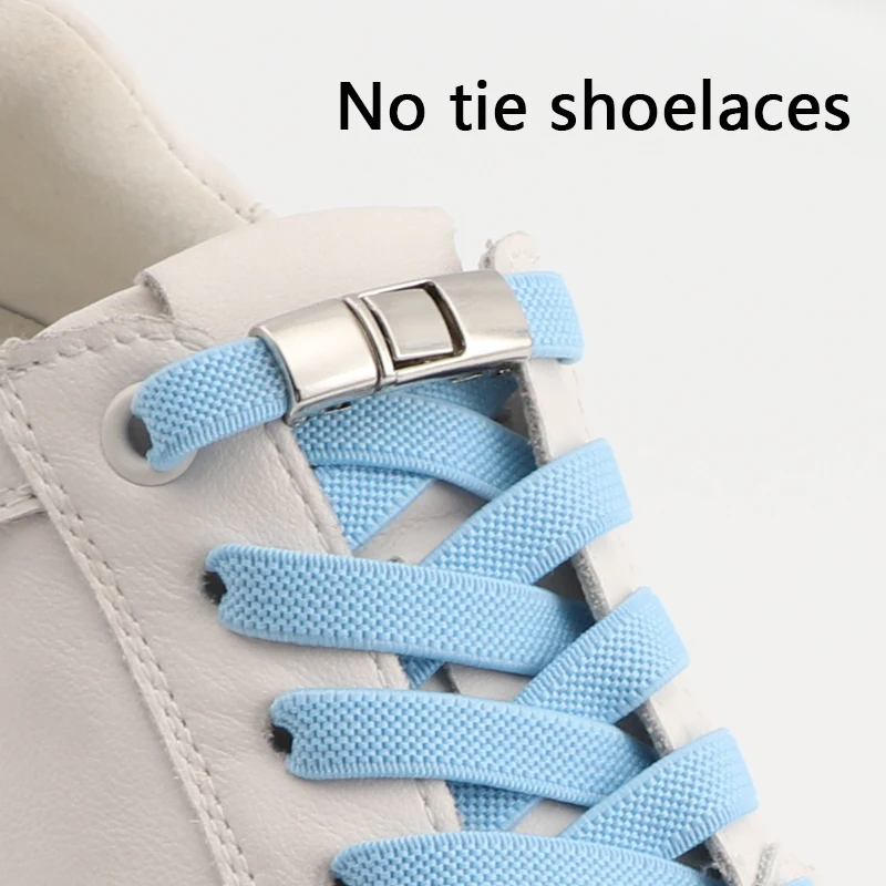 No Tie Shoelace Press Lock Shoe Laces Clip Running Sports Shoelaces Without Ties Flat Elastic Lace for Basketball for Kids Adult