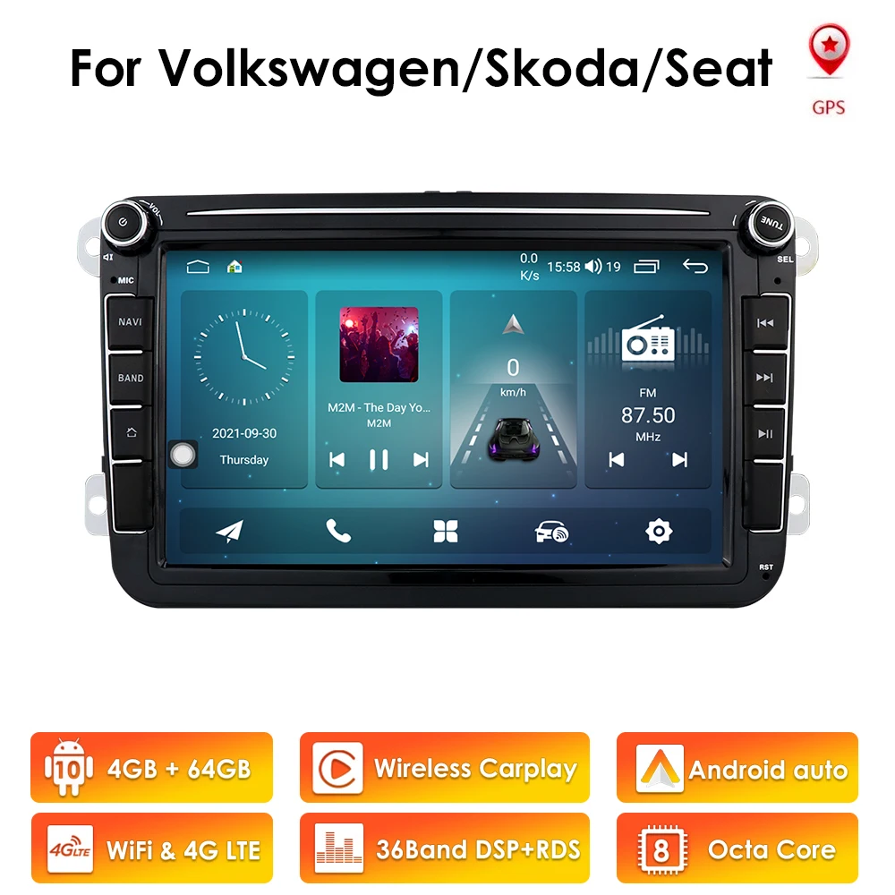 

Octa Core Car Radio Multimedia 2 Din Android 10 Car Stereo for VW Passat CC Polo GOLF 5 6 Touran EOS T5 Sharan Jetta Tiguan GPS