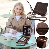 Retro Writers Wood Box Messenger Bags Outdoor Sketch Tool Storage Box with Lid Household Satchel Messenger Wooden Box 2