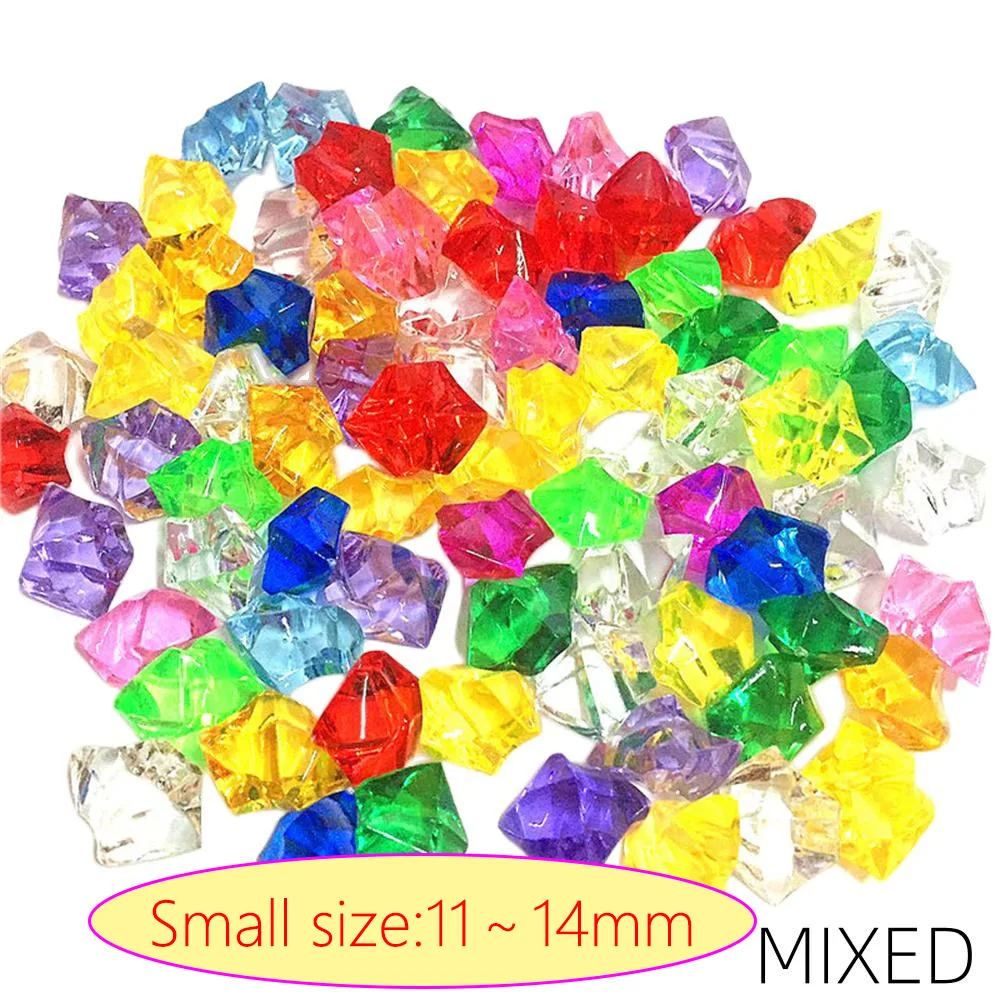 100 Stück klare gefälschte Crushed Ice Rocks Eiswürfel Acryl Vasenfüller für Party Hochzeit Dekorationen Vase verziert mit Eiswürfeln – Detail 1