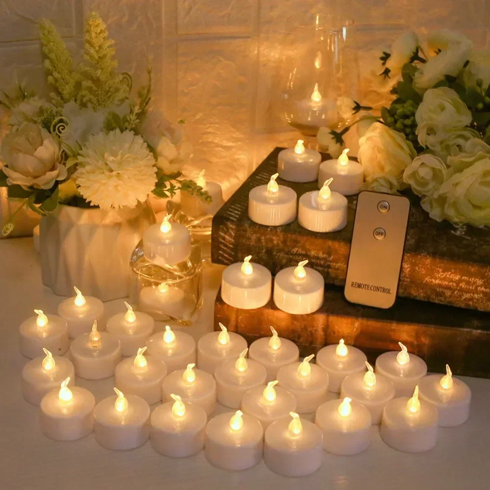 Tea Light Candles Battery Operated With Remote Control 12/24Pack Flameless Flickering LED Realistic and Bright Electric