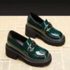 New Spring and Autumn Fashion British Style Women's Thick Soled High Heels Metal Decorative Single Shoes 2