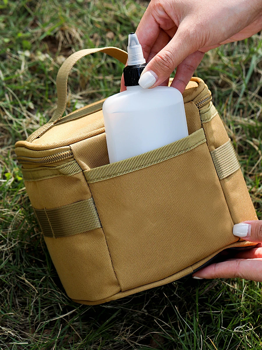 Kosibate Outdoor Camping Seasoning Bottle Bags Portable Picnic Barbecue Spice Jar Storage Handbag (Only Bag) 6