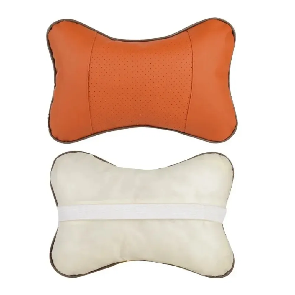 1pc PU Leather Car Neck Pillow Universal Headrest Pillow with Fiber Fill for Comfort Head Pain Relief in Vehicles