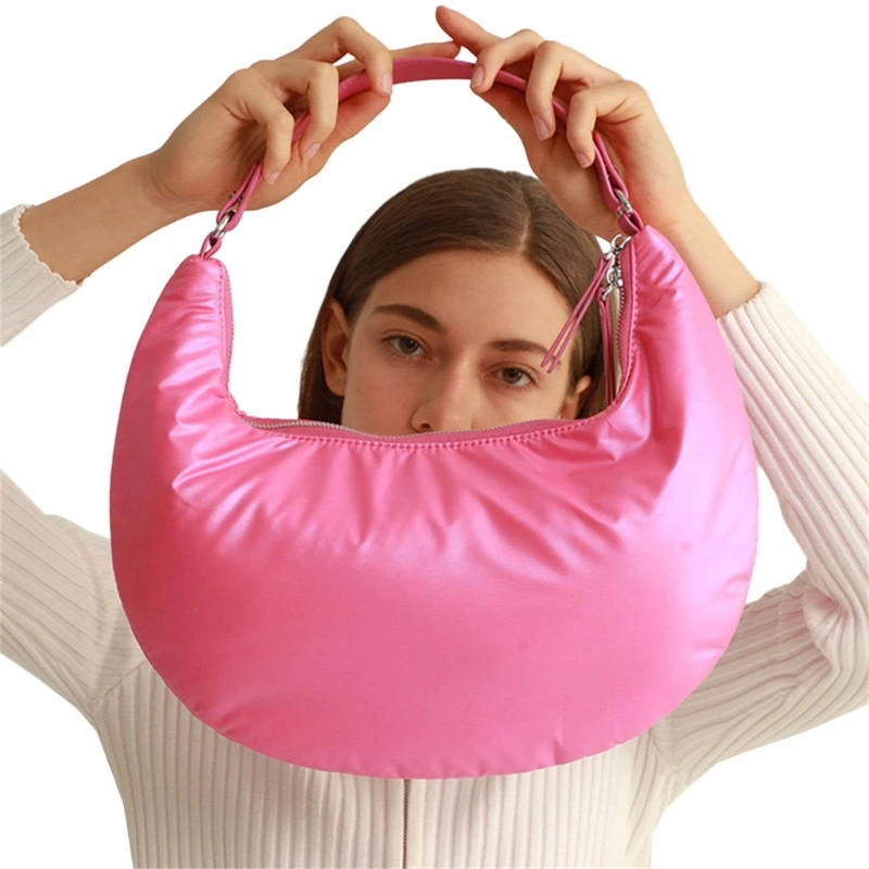 Durable Nylon Filled Cotton Underarm Bag Shoulder Bags Handbag for All Occasions E74B