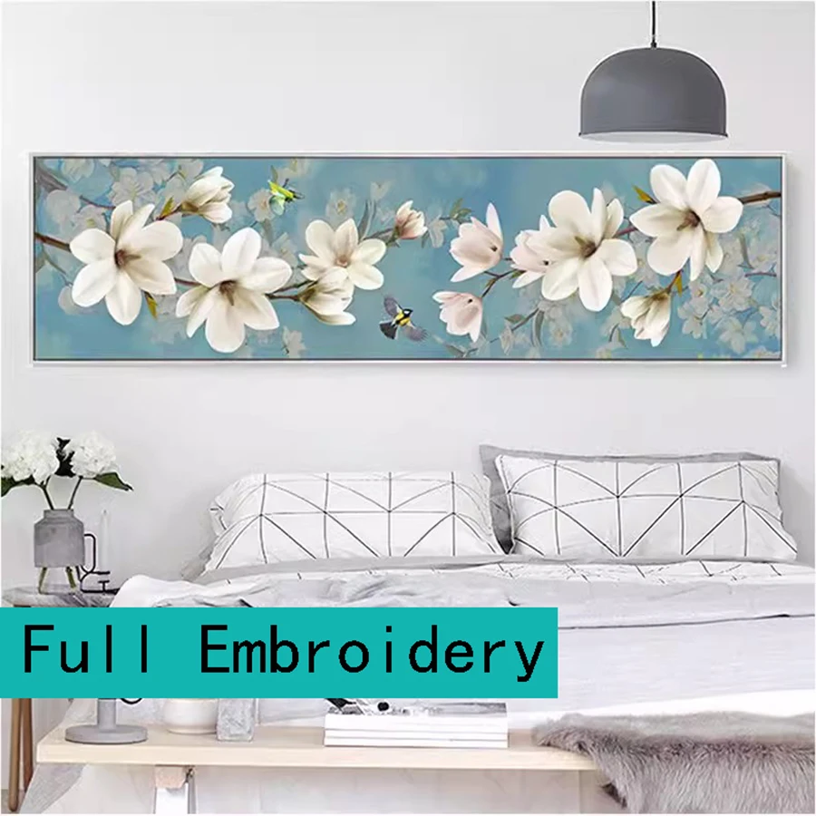 Magnolia Flower And Bird Cross Stitch DIY Kit 11CT 9CT Handmade Embroidery New Home Decoration Painting Crafts Painting Pack Set cross stitch kit