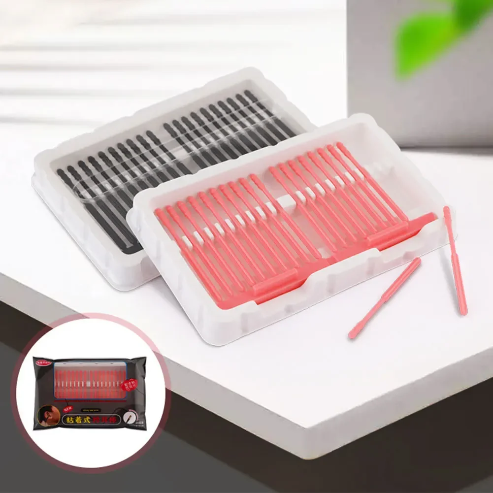 20pcs Disposable Sticky Ear Swabs Pick Spiral Tips Ear Cleaner Wax Removal Portable Earwax Remover Tool Kit Nasal Cleaner Stick 3