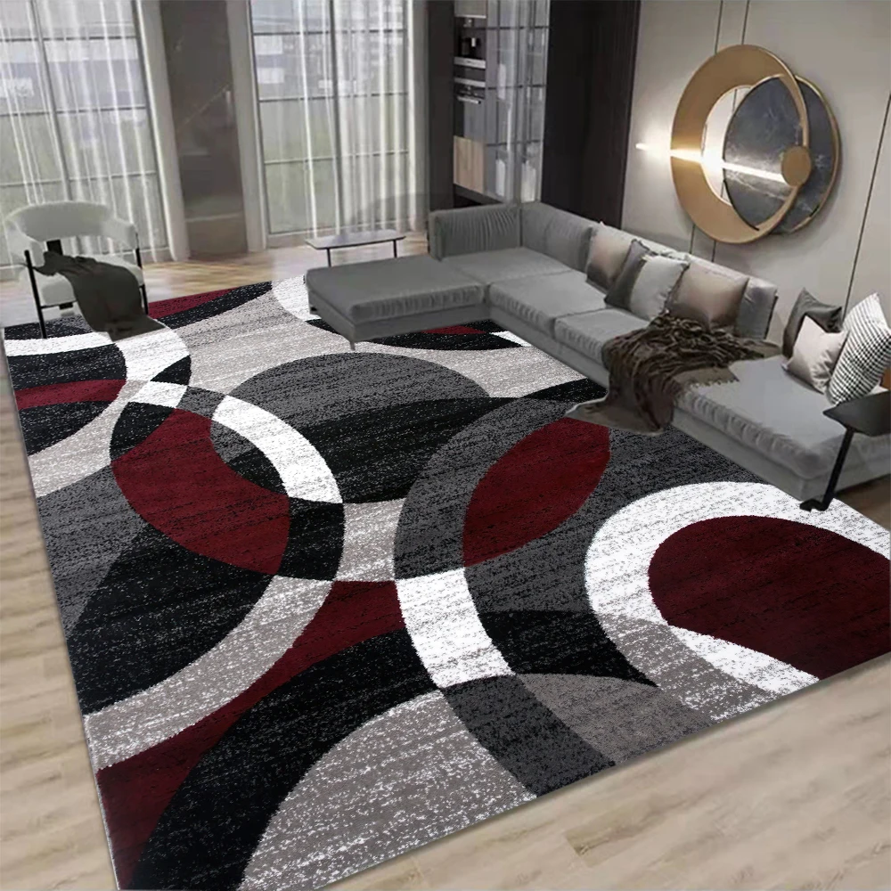 

8952 Chessboard Carpet Rectangular Rabbit Hair Soft Living Room Sofa Bedroom Non-Slip Floor Mat